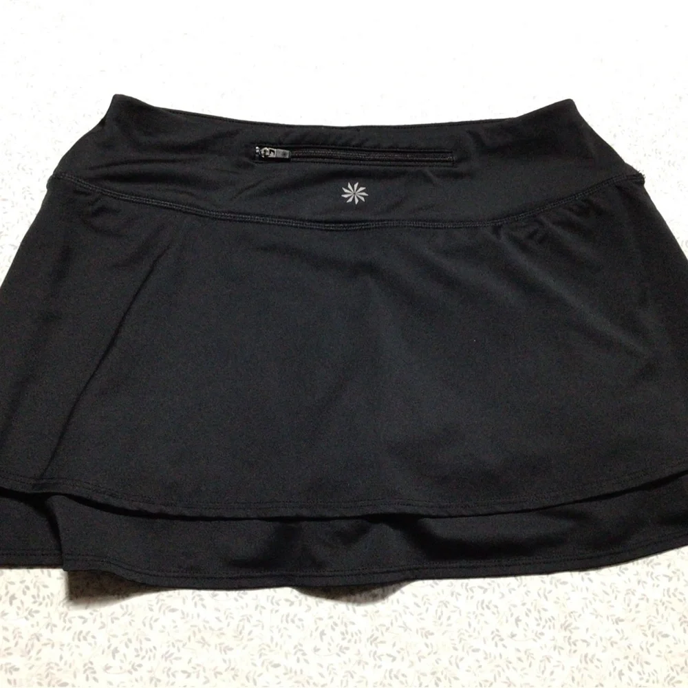 Athleta Skort‎ Tennis Running Golf Black Rear Zipper Pocket Size XS